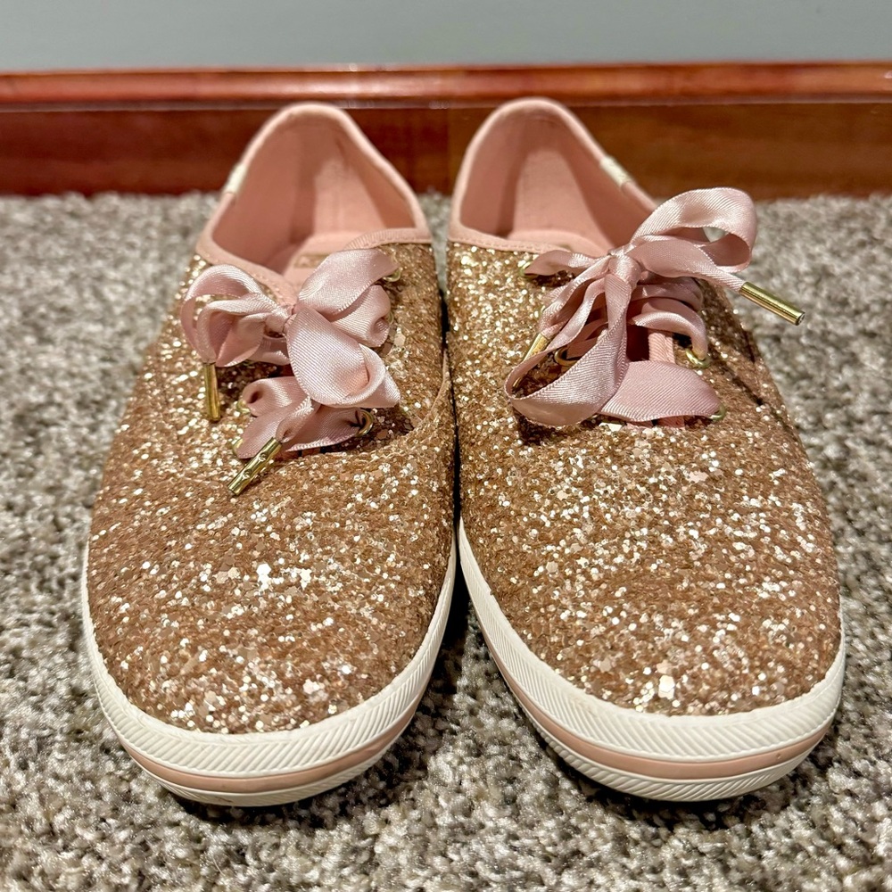 Keds X Kate Spade New York Champion Rose Gold Glitter Sneakers - Picture 4 of 7
